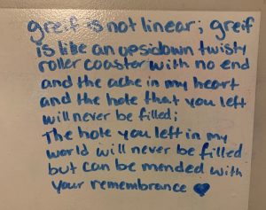 This was written by a participant in teen group on June 9th at a Night of Support. The topic for today was “resiliency” and the participant didn’t know how to explain how they were feeling so instead they felt compelled to write it out. 