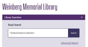 Library search box with text in quotes