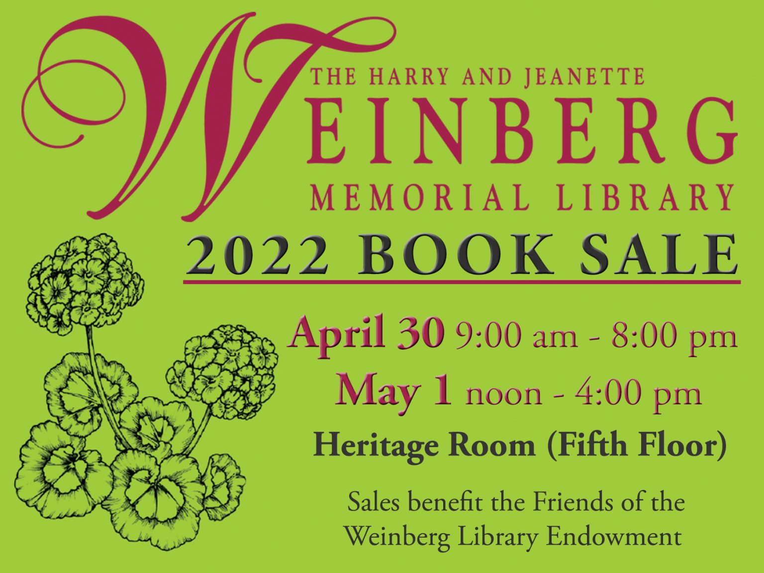 Weinberg Memorial Library Book Sale UofSLibrary News